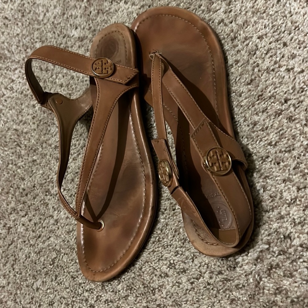 Tory Burch sandals women 8.5 leather tan